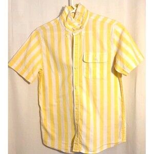 Boys yellow striped dress shirt great for casual wear